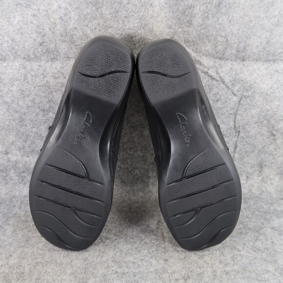 Clarks Shoes Womens 7 Clog Slip On Fashion Comfort Leather Career Walking Black - Picture 11 of 14